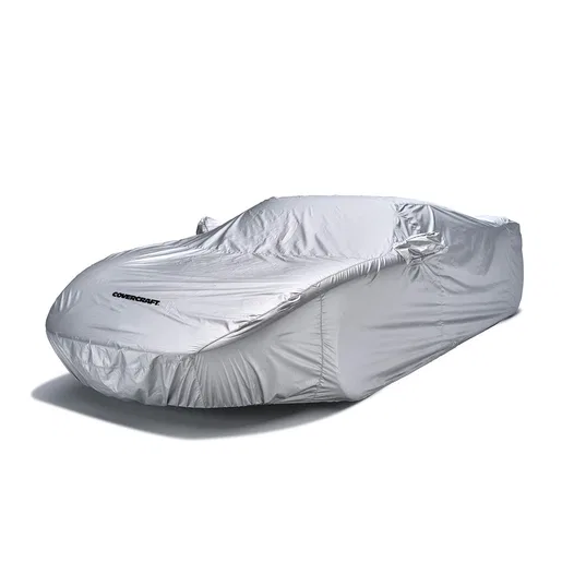 C15554RS – COVERCRAFT Car Cover, All-Weather Proof Silver Woven Fabric With 2 Mirror Pockets